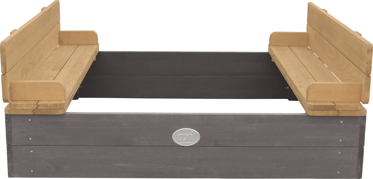 AXI Ella Houten Zandbak in Grijs/Bruin - Limited - Met Zitbankjes en Deksel - FSC hout - 100x95x20cm - Zandbak voor kinderen — afbeelding 2