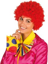 Rode clownspruik afro voor volwassenen met krulletjes