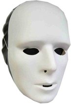 Grimeer maskers - wit - kunststof - met elastiekje - Zelf beschilderen - gezichtsmaskers