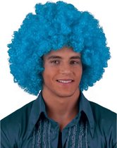 Perruque afro turquoise