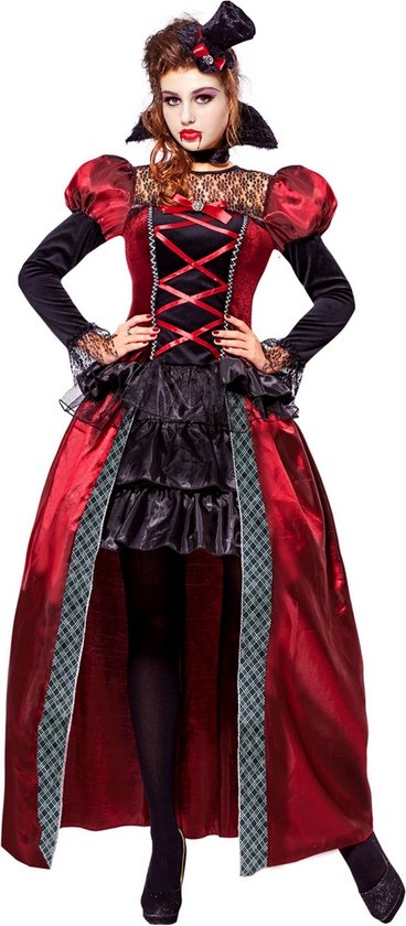 Widmann - Vampier & Dracula Kostuum - Victoriaanse Vrouwelijke Vampier Alcala Kostuum - Rood - XL - Halloween - Verkleedkleding