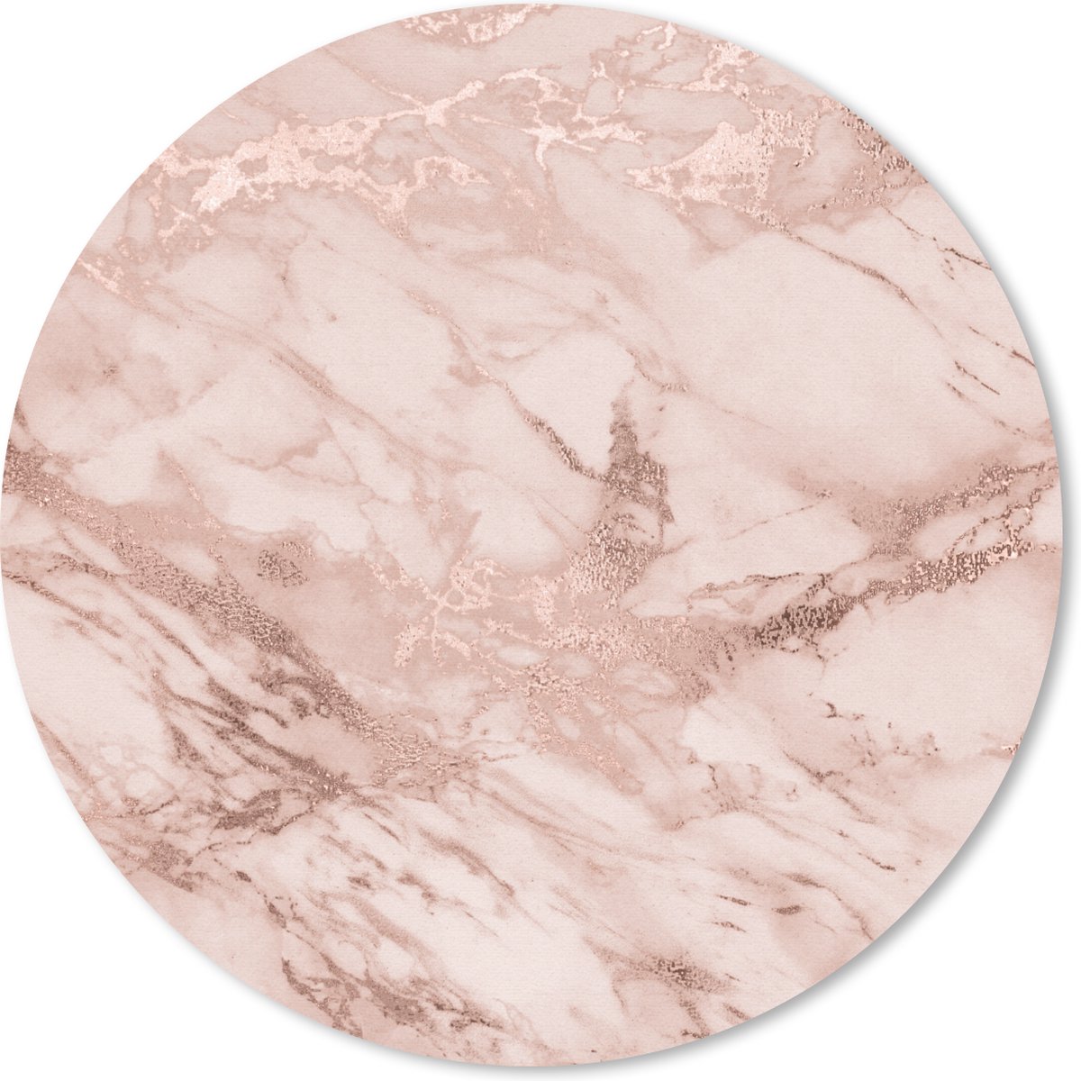 Muismat rond 40x40 cm - Mousepad Marmer - Patroon - Roze - Ronde muismatten