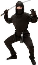 WIDMANN - Zwart ninja kostuum voor kinderen - 128 (5-7 jaar)
