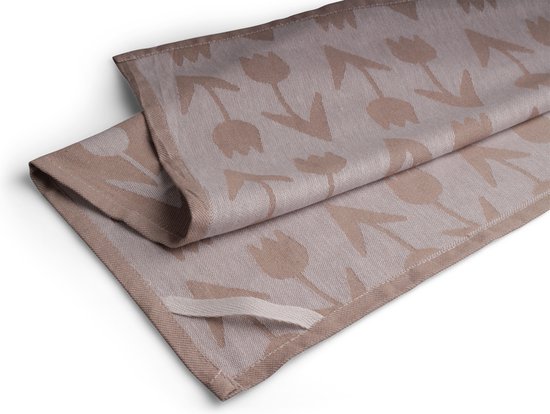 Torchons de Luxe - 6 pièces - motif tulp - sable - 60x65cm