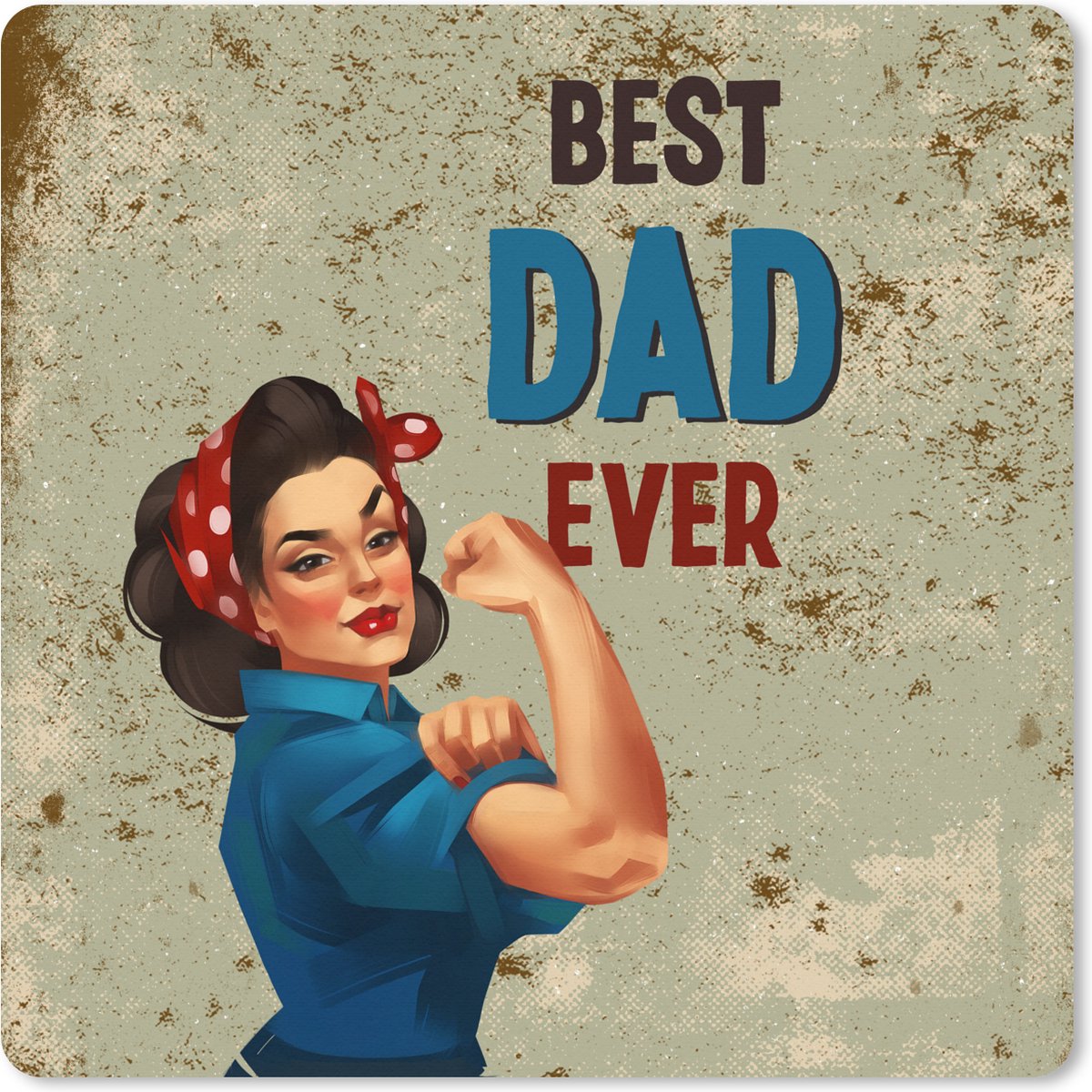 Muismat XXL 80x80 cm - Bureau onderlegger - Bureau mat Papa - Quotes - Best dad ever - Spreuken - Bureaumat - Gaming mousepad xl - Bureaulegger groot - Computer deskmat
