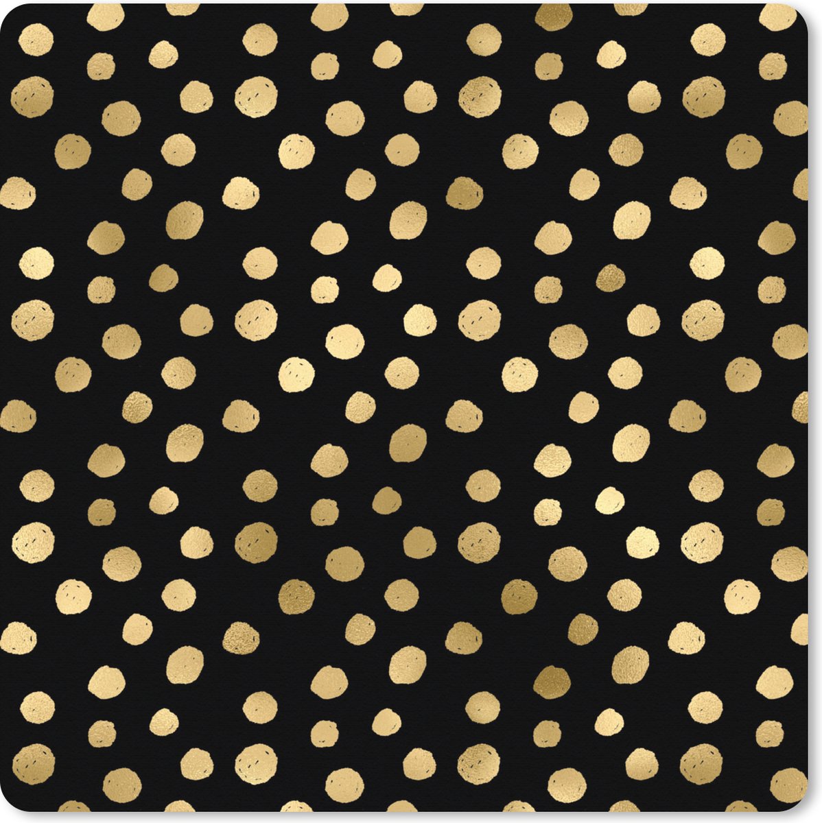 Muismat XXL 60x60 cm - Bureau onderlegger - Bureau mat Patronen - Stippen - Goud - Bureaumat - Gaming mousepad xl - Bureaulegger groot - Computer deskmat
