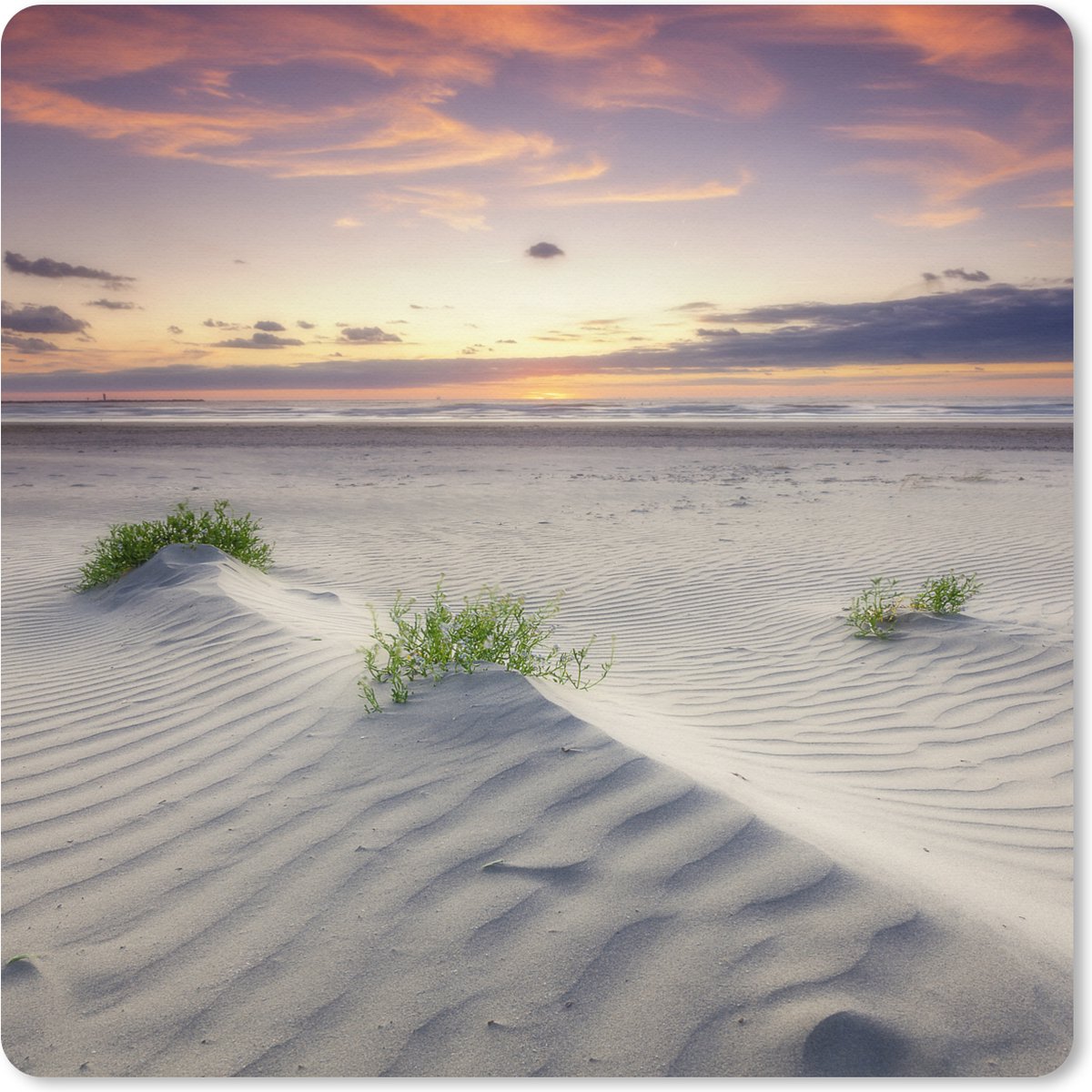 Muismat XXL 80x80 cm - Bureau onderlegger - Bureau mat Zonsondergang in een landschap in Nederland - Bureaumat - Gaming mousepad xl - Bureaulegger groot - Computer deskmat