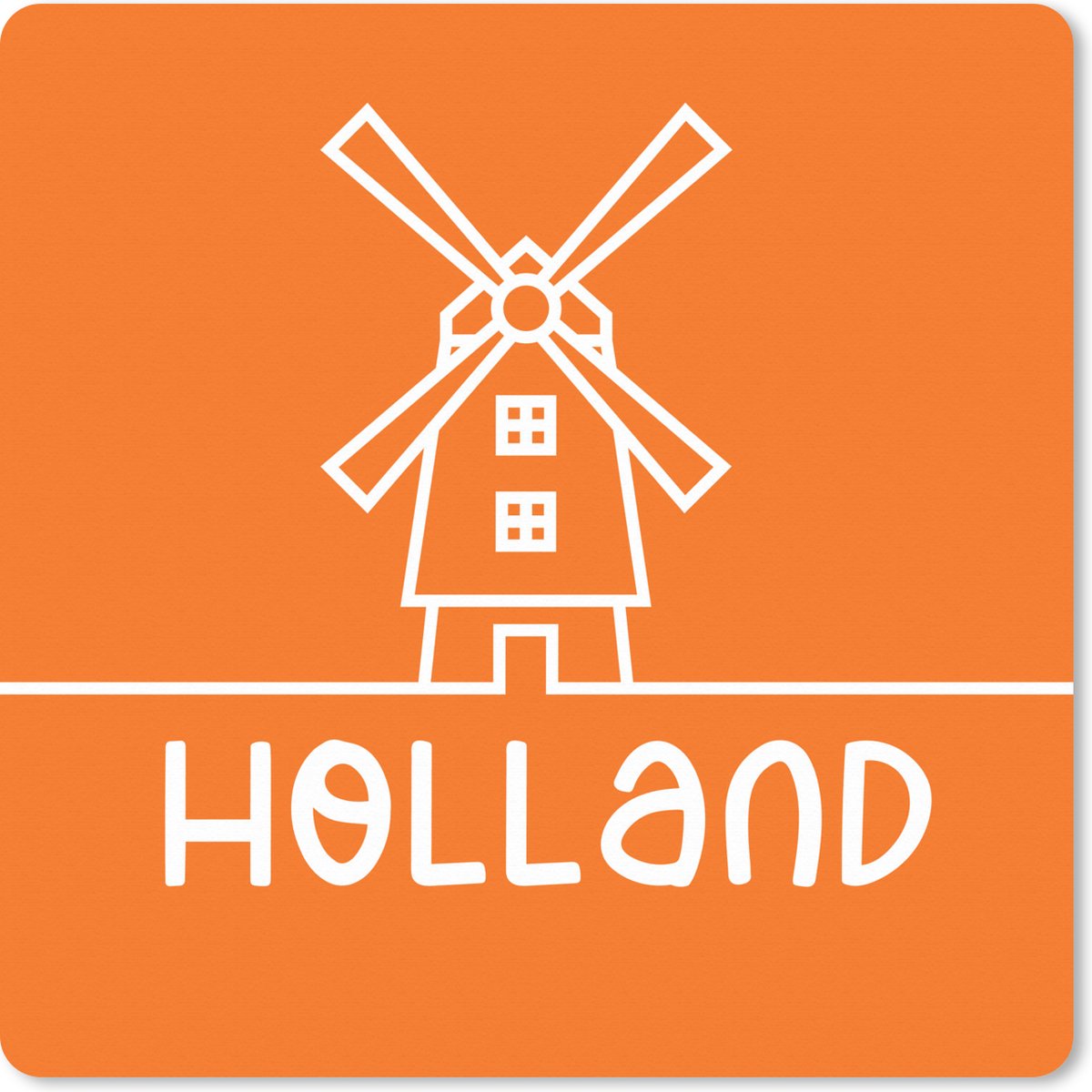 Muismat XXL 60x60 cm - Bureau onderlegger - Bureau mat Holland - Molen - Oranje - Bureaumat - Gaming mousepad xl - Bureaulegger groot - Computer deskmat