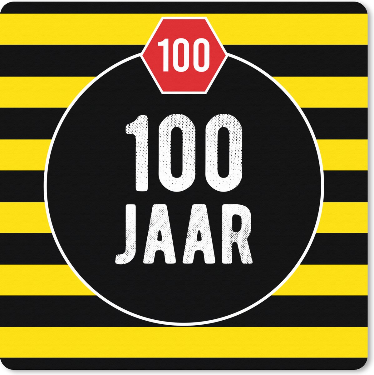 Muismat XXL 50x50 cm - Bureau onderlegger - Bureau mat Jubileum - Versiering - 100 jaar - Bureaumat - Gaming mousepad xl - Bureaulegger groot - Computer deskmat