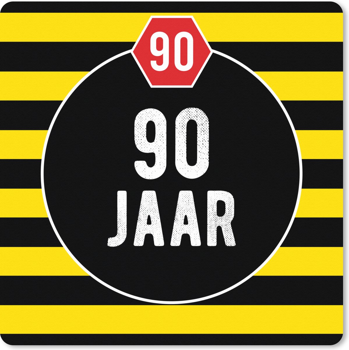 Muismat XXL 80x80 cm - Bureau onderlegger - Bureau mat Jubileum - Design - 90 jaar - Bureaumat - Gaming mousepad xl - Bureaulegger groot - Computer deskmat