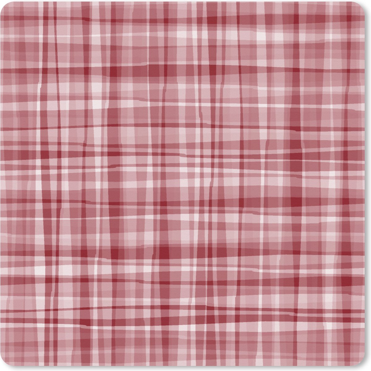 Muismat XXL 60x60 cm - Bureau onderlegger - Bureau mat Patroon - Rood - Waves - Bureaumat - Gaming mousepad xl - Bureaulegger groot - Computer deskmat