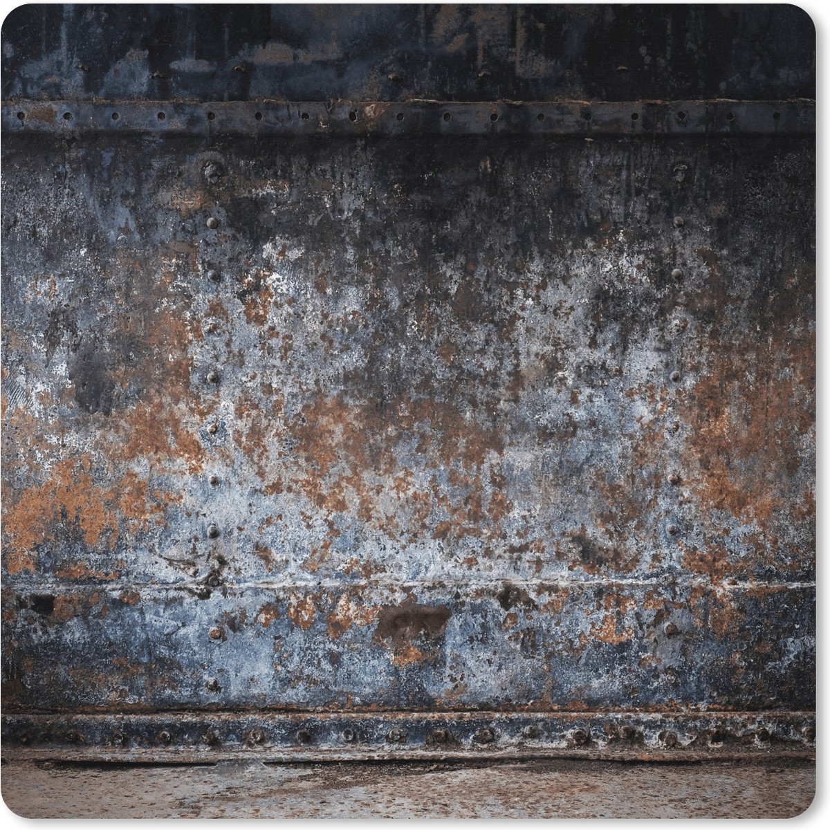Muismat XXL 50x50 cm - Bureau onderlegger - Bureau mat IJzer - Vintage - Roest print - Grijs - Bruin - Abstract - Bureaumat - Gaming mousepad xl - Bureaulegger groot - Computer deskmat