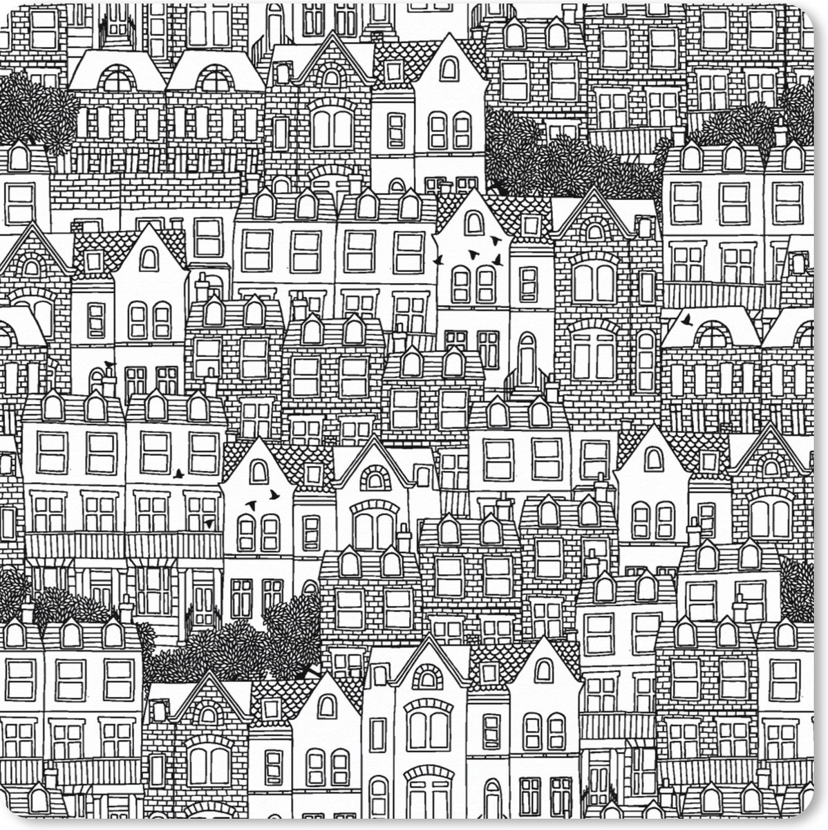Muismat XXL 50x50 cm - Bureau onderlegger - Bureau mat Huis - Patronen - Londen - Bureaumat - Gaming mousepad xl - Bureaulegger groot - Computer deskmat