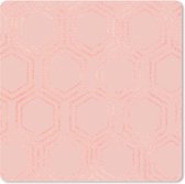 Muismat XXL - Bureau onderlegger - Bureau mat - Patronen - Luxe - Roze - Zeshoeken - 60x60 cm - XXL muismat
