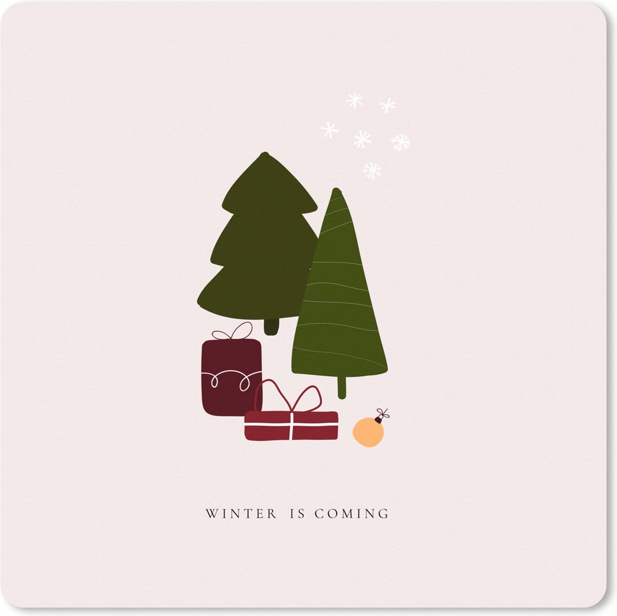 Muismat XXL 80x80 cm - Bureau onderlegger - Bureau mat Kerstbomen - Kadootjes - Winter - Quote - Bureaumat - Gaming mousepad xl - Bureaulegger groot - Computer deskmat - Kerst - Cadeau - Kerstcadeau voor mannen en voor vrouwen