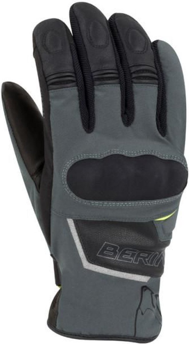 Bering Gourmy Black Gray Fluo Yellow Motorcycle Gloves T12 - Maat T12 - Handschoen