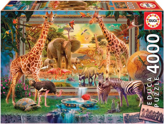 EDUCA - puzzel - 4000 stuks - dieren uit de Savanne