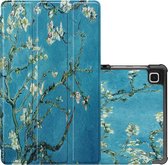 Hoesje Geschikt voor Samsung Galaxy Tab S6 Lite Hoesje Case Hard Cover Hoes Book Case Met Uitsparing Geschikt voor S Pen - Bloesem