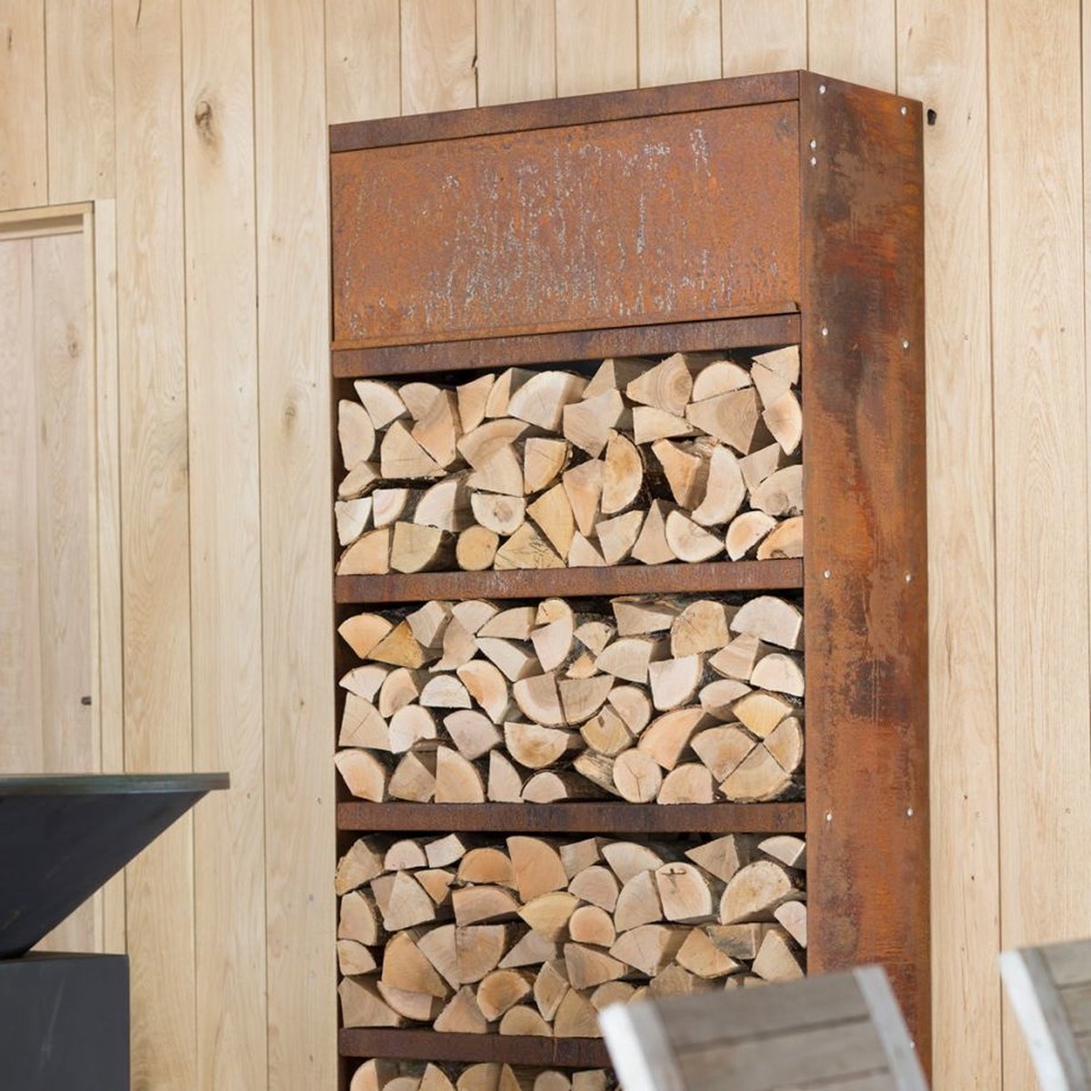 Bol.com OFYR Wood Storage 100 - Ofyr - Staal - Bruin aanbieding