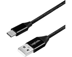 USB-kabel 1 meter USB 2.0 USB C USB A Zwart