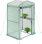 Relaxdays - debout - maison de tomates - serre de jardin - PE & fer - vert/transparent
