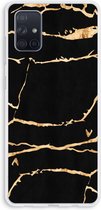Case Company® - Hoesje geschikt voor Samsung Galaxy A71 hoesje - Gouden marmer - Soft Cover Telefoonhoesje - Bescherming aan alle Kanten en Schermrand