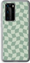 Case Company® - Hoesje geschikt voor Huawei P40 Pro hoesje - Grid Groen - Soft Cover Telefoonhoesje - Bescherming aan alle Kanten en Schermrand