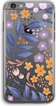 Case Company® - Hoesje geschikt voor iPhone 6 PLUS / 6S PLUS hoesje - Flowers with blue leaves - Soft Cover Telefoonhoesje - Bescherming aan alle Kanten en Schermrand