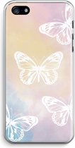 Case Company® - iPhone 5 / 5S / SE (2016) hoesje - White butterfly - Soft Cover Telefoonhoesje - Bescherming aan alle Kanten en Schermrand