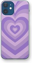 Case Company® - Hoesje geschikt voor iPhone 12 mini hoesje - Hart Paars - Soft Cover Telefoonhoesje - Bescherming aan alle Kanten en Schermrand