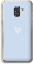 Case Company® - Hoesje geschikt voor Samsung Galaxy A8 (2018) hoesje - Klein Hart Blauw - Soft Cover Telefoonhoesje - Bescherming aan alle Kanten en Schermrand
