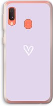 Case Company® - Hoesje geschikt voor Samsung Galaxy A20e hoesje - Klein hartje paars - Soft Cover Telefoonhoesje - Bescherming aan alle Kanten en Schermrand