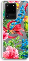 Case Company® - Hoesje geschikt voor Samsung Galaxy S20 Ultra hoesje - Papegaaien - Soft Cover Telefoonhoesje - Bescherming aan alle Kanten en Schermrand