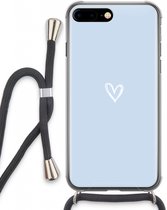 Case Company® - Hoesje met koord geschikt voor iPhone 7 PLUS hoesje met Koord - Klein Hart Blauw - Telefoonhoesje met Zwart Koord - Extra Bescherming aan alle Kanten en Over de Schermrand