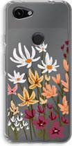 Case Company® - Google Pixel 3a hoesje - Painted wildflowers - Soft Cover Telefoonhoesje - Bescherming aan alle Kanten en Schermrand