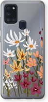 Case Company® - Hoesje geschikt voor Samsung Galaxy A21s hoesje - Painted wildflowers - Soft Cover Telefoonhoesje - Bescherming aan alle Kanten en Schermrand