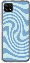 Case Company® - Hoesje geschikt voor Samsung Galaxy A22 5G hoesje - Swirl Blauw - Soft Cover Telefoonhoesje - Bescherming aan alle Kanten en Schermrand