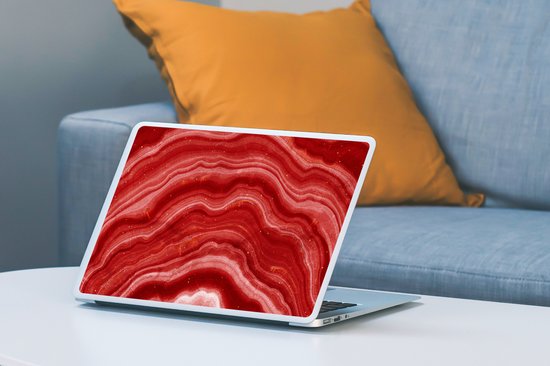 Laptop sticker - 11.6 inch - Agaat - Rood - Edelsteen - Abstract - 30x21cm - Laptopstickers - Laptop skin - Cover