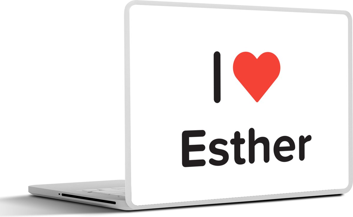 Laptop sticker - 17.3 inch - I love - Esther - Meisje - 40x30cm - Laptopstickers - Laptop skin - Cover