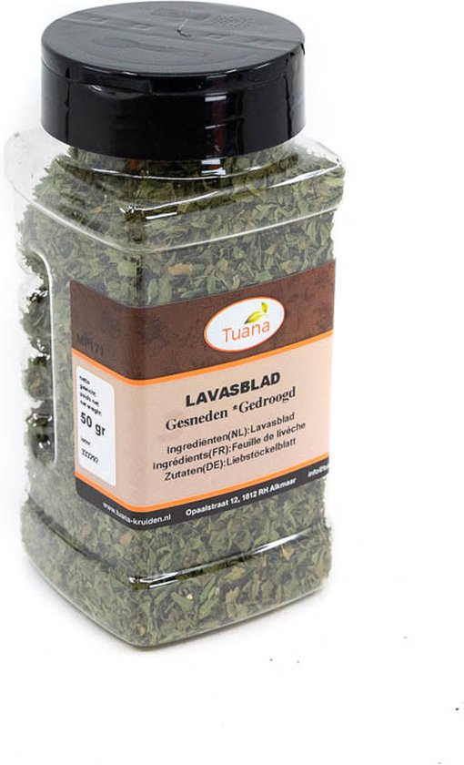 Foto: Tuana kruiden lavas blad gesneden strooibus 40 gram kruiden zonder zout mp0168