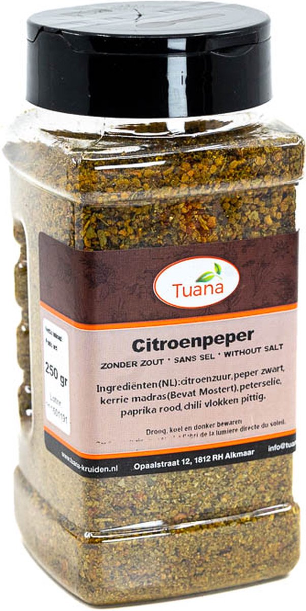 Goedkoopste Tuana Kruiden - Citroenpeper - Strooibus 150 Gram - MP-C-0018