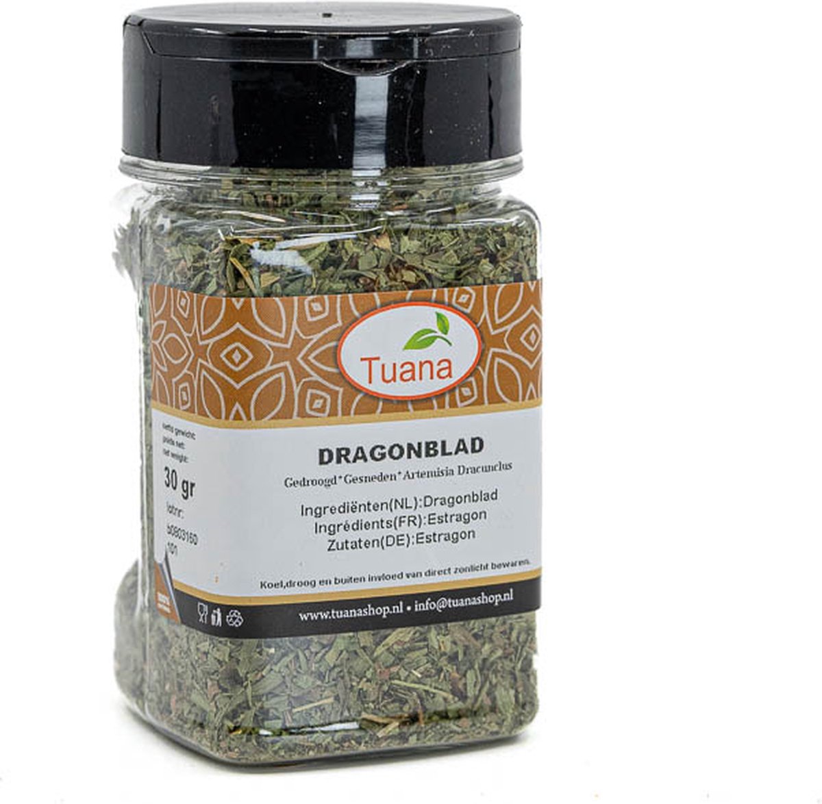 Goedkoopste Tuana Kruiden - Dragon Blad Gesneden - Bakje 15 Gram - Kruiden Zonder Zout - KP0067