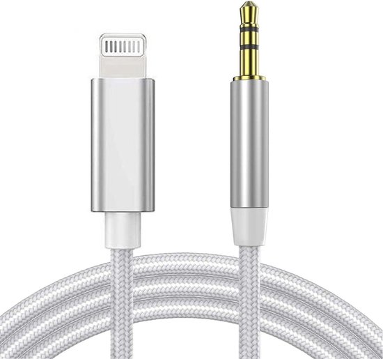 slang Imperialisme Kakadu Aux Kabel iPhone Auto - iPhone Lightning naar Headphone Jack Audio Aux Kabel  - 3,5 mm... | bol.com