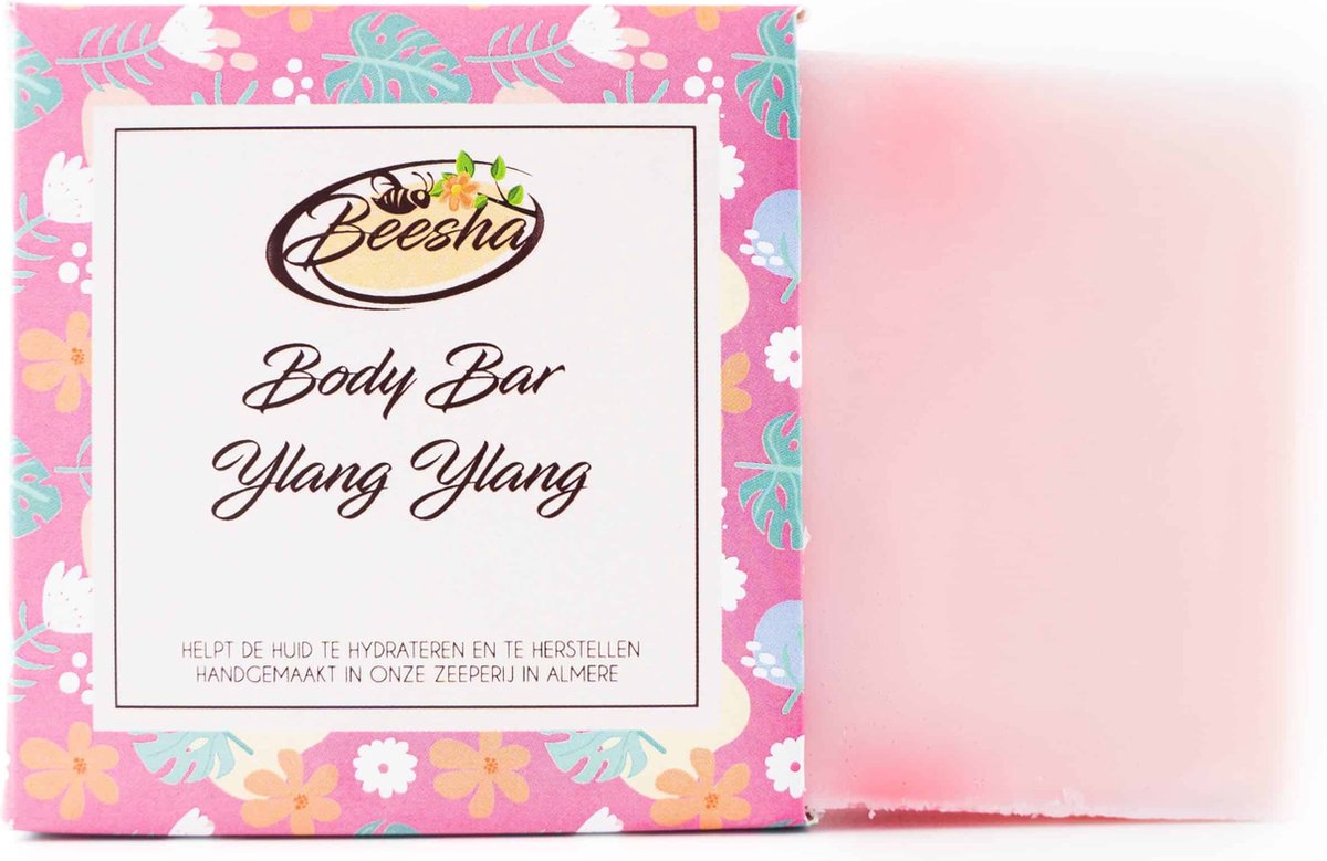 Beesha Body Bar Ylang Ylang | 100% Plasticvrije en Natuurlijke Verzorging | Vegan, Sulfaatvrij en Parabeenvrij