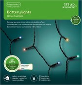 Lumineo Kerstverlichting - twinkelend - op batterij - gekleurd - 192 led lampjes - 1430 cm