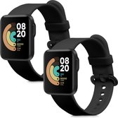 kwmobile 2x armband geschikt voor Xiaomi Mi Watch Lite / Redmi Watch - Bandjes voor fitnesstracker in zwart / zwart