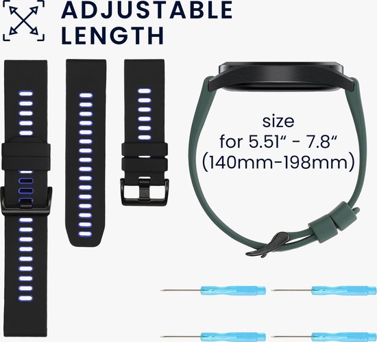 kwmobile 2x Bracelet pour Garmin Fenix 7X / 6X Pro / 6X GPS / 5X GPS / 5X  Plus 
