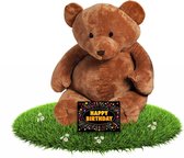 Verjaardag knuffel teddybeer Boris 54 cm - incl. gratis verjaardagskaart