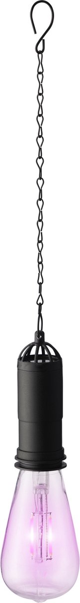 Roze solar tuinverlichting hanglamp kunststof 20 cm - Solarlampen - Hanglampen - Tuinverlichting