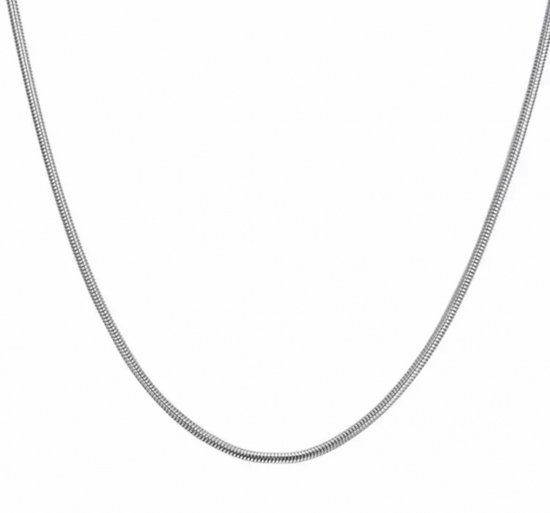 Snake - Basis Halsketting -Zilverplating-40 cm -1 mm - extra kort-Charme Bijoux